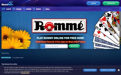 Play Rummy online for free | GameTwist Casino