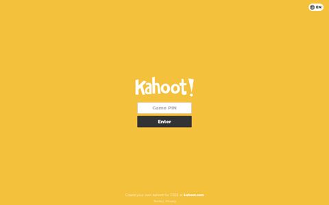 Play Kahoot! - Enter game PIN here!