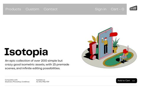 Isotopia Vector Illustrations - Growww Kit
