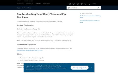 Troubleshooting Your Xfinity Voice and Fax Machines