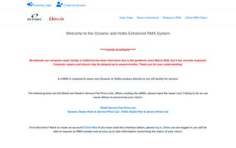 Huish Outdoors - RMA Portal