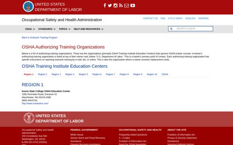 OSHA Outreach Training Program - OSHA Authorizing ...