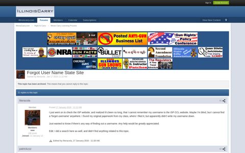 Forgot User Name State Site - Illinois Carry Licensing Process ...