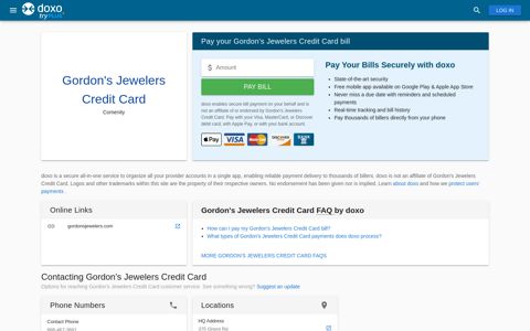 Gordon's Jewelers Credit Card | Pay Your Bill Online | doxo.com