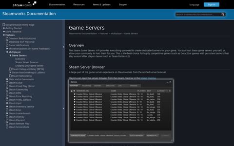 Game Servers (Steamworks Documentation)