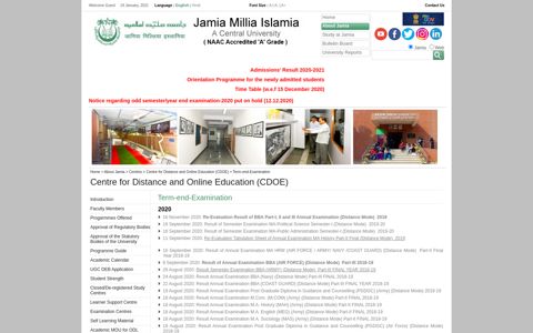 Term-end-Examination - Jamia Millia Islamia