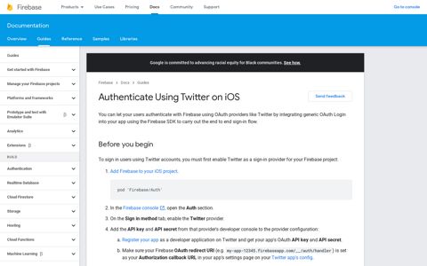 Authenticate Using Twitter on iOS | Firebase