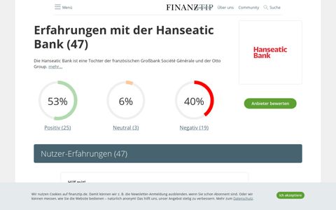 Hanseatic Bank: Erfahrungen (Kreditkarte, Kredit) 2020 ...