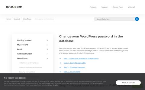 Change your WordPress password in the database – Support ...
