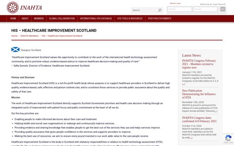 HIS - Healthcare Improvement Scotland - INAHTA