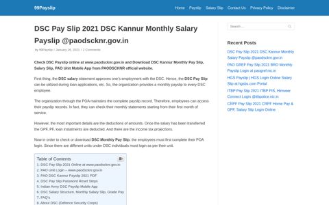 DSC Pay Slip 2020 DSC Kannur Monthly Payslip Online Login