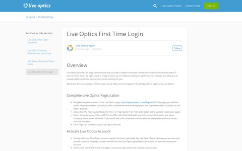 Live Optics First Time Login – Live Optics Support