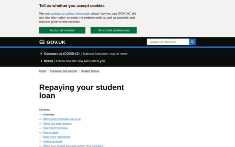 Repaying your student loan - GOV.UK