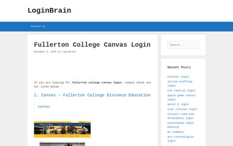 fullerton college canvas login - LoginBrain