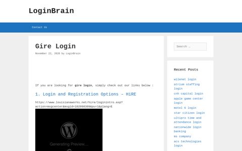 Gire Login And Registration Options - Hire - LoginBrain
