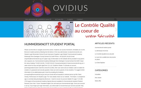 hummersknott student portal - Ovidius