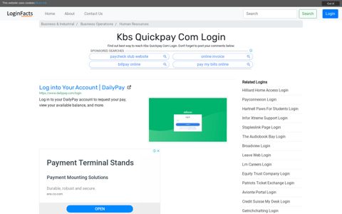 Kbs Quickpay Com Login - Log into Your Account | DailyPay