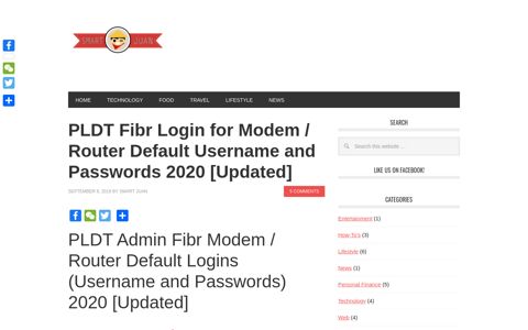 PLDT Fibr Login for Modem / Router Default Username and ...