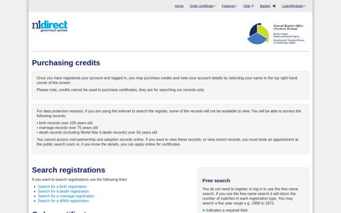 nidirect: Order certificates