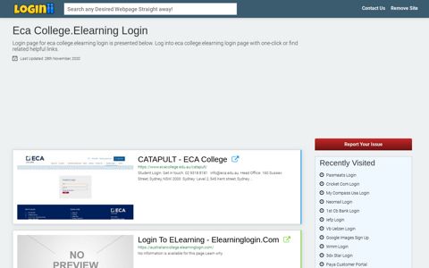 Eca College.elearning Login - Loginii.com