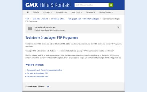 Technische Grundlagen: FTP-Programme - GMX Hilfe