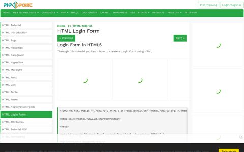 HTML Login Form - HTML Form - HTML Registration Form