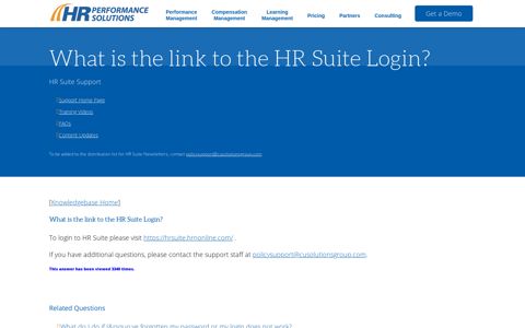 What is the link to the HR Suite Login? - HR Performance ...