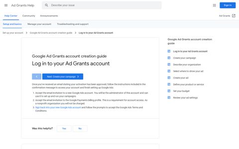 Log in to your Ad Grants account - Ad Grants Help
