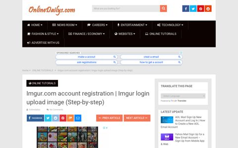 Imgur.com account registration | Imgur login upload image ...