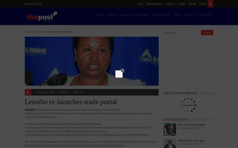 Lesotho re-launches trade portal | The Post