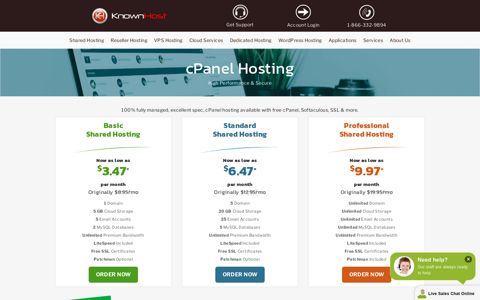 cPanel Hosting - Highest Performance & Secure - KnownHost