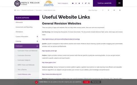 Useful Website Links - Prince William School