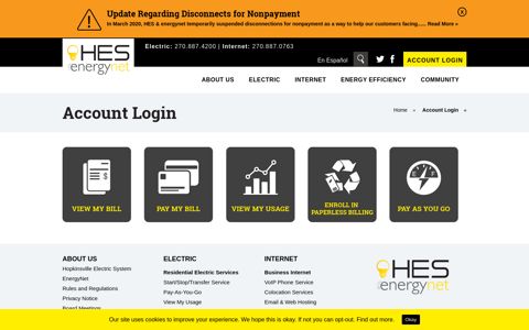 Account Login - Hopkinsville Electric System