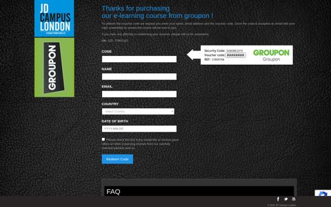Thanks for purchasing our e-learning course from groupon