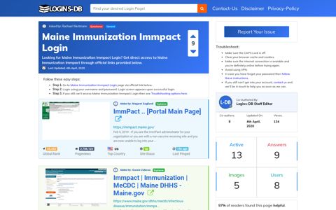 Maine Immunization Immpact Login - Logins-DB