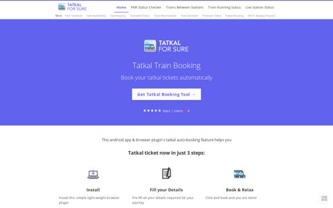 Tatkal For Sure: Tatkal train Booking. Tatkal ticket now