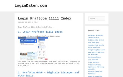 Login Kraftcom 11111 Index - LoginDaten.com