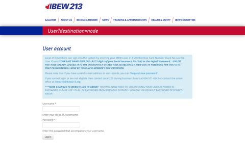 User account | IBEW 213