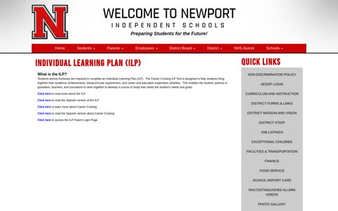 Individual Learning Plan (ILP) - Newport Independent Schools
