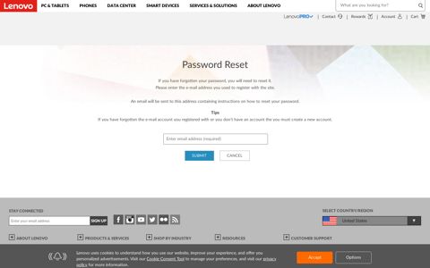 Password reset request - Lenovo