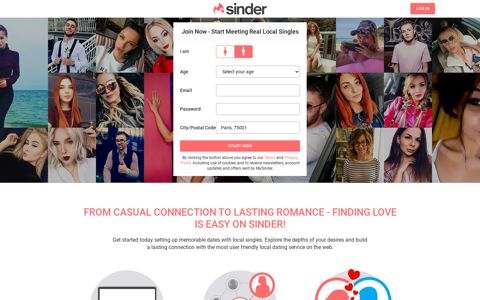 Sinder - Local dating app - Login