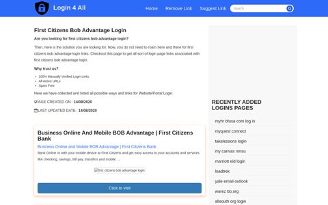 first citizens bob advantage login - Official Login Page [100 ...