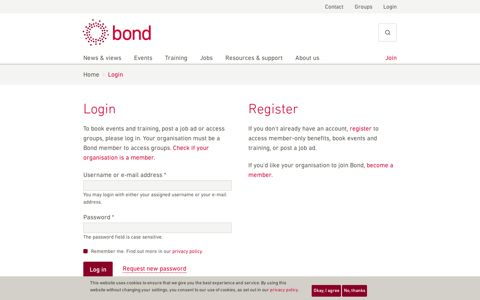 Please log in | Bond
