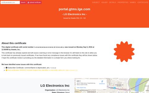 portal.gtms.lge.com by LG Electronics Inc certificate (7e:10:a5 ...