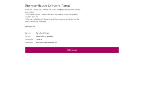 Customer Software Portal.txt - Endress+Hauser Portal