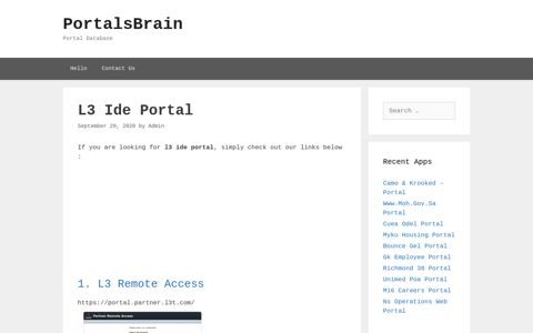 L3 Ide - L3 Remote Access - PortalsBrain - Portal Database