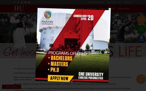 How to Apply for Admission - Hajvery University (HU)