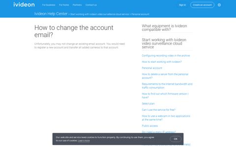 How to change the account email? - Ivideon