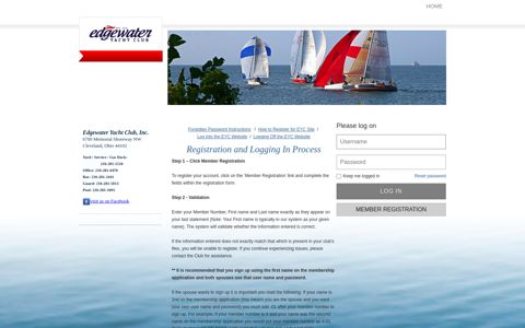 Login - Edgewater Yacht Club