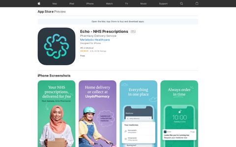 ‎Echo - NHS Prescriptions on the App Store